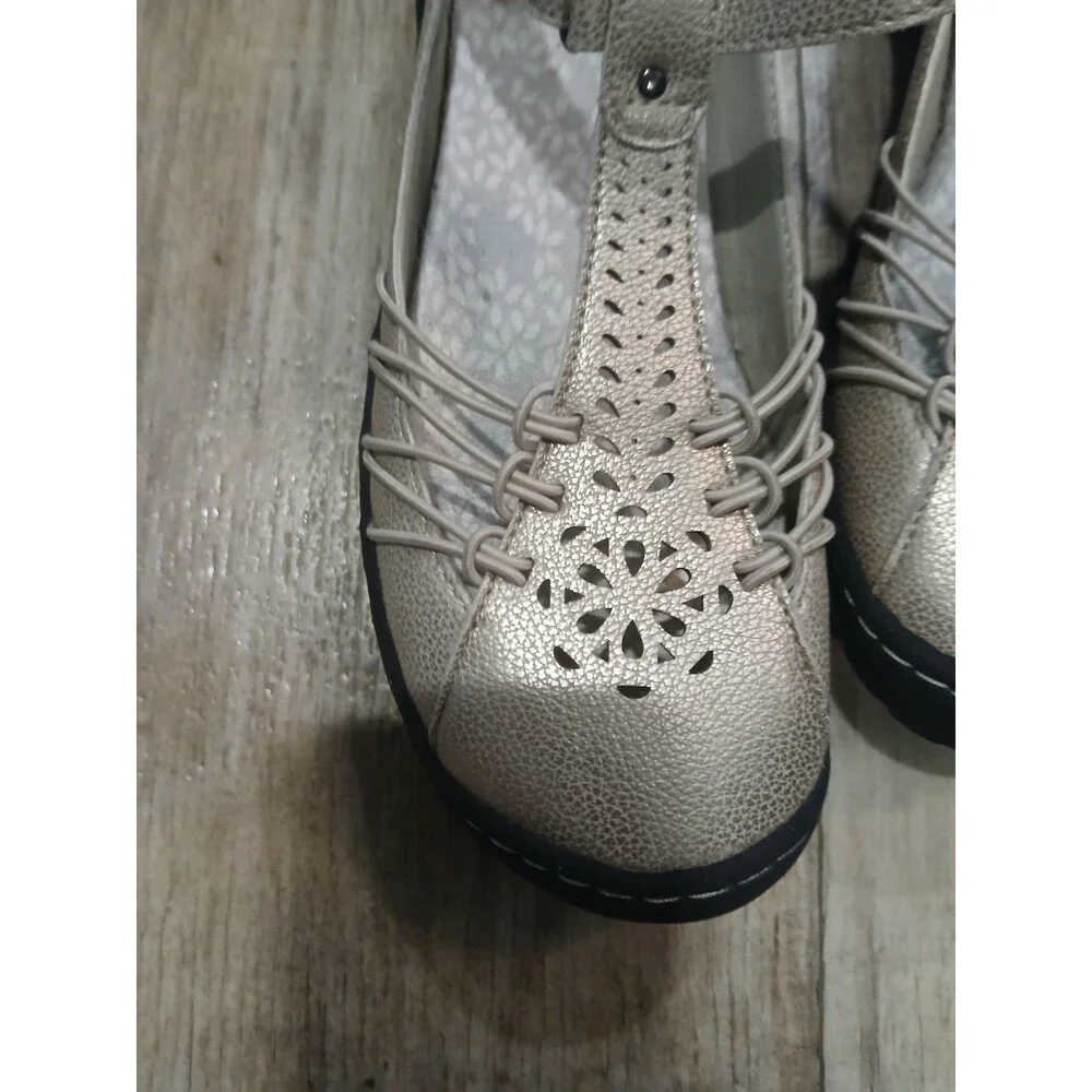 JBU by Jambu Women’s Gray Sahara Mary Jane Slip On Perforated Shoes - Size 8 M